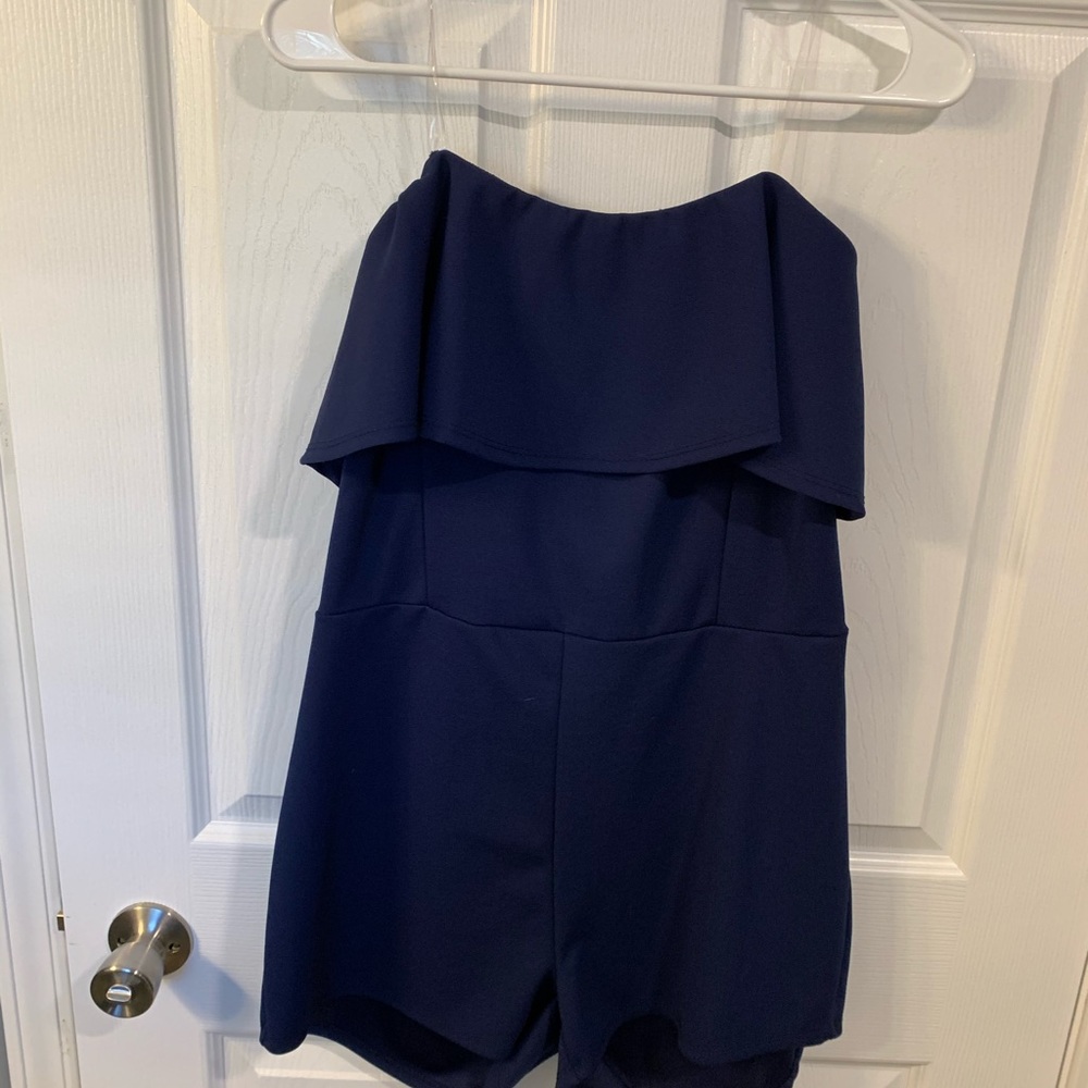 navy blue short romper